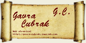 Gavra Čubrak vizit kartica